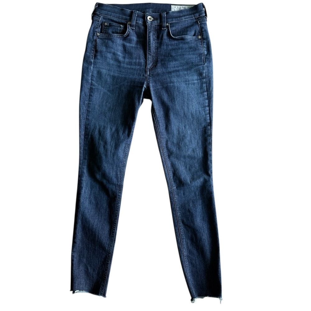 Rag & Bone Ankle Skinny Cropped Raw Hem in Tonal River Size 27